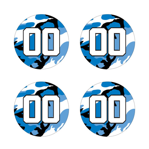 Camo Army Style - Blue Bat Decal Set Customized with Number