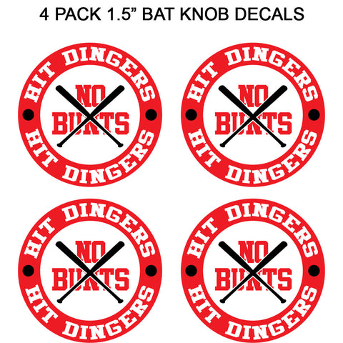Hit Dingers - No Bunts Bat Knob Decals