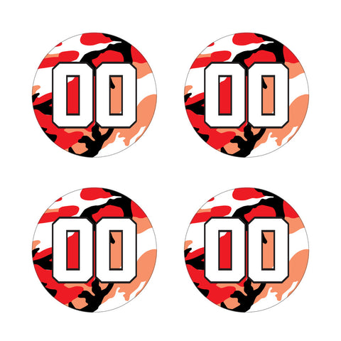 Camo Army Style - Red Bat Decal Set Customized with Number
