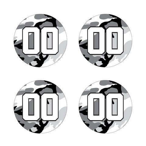 Camo Army Style - Black and White Bat Decal Set Customized with Number