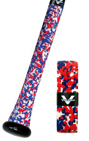 Vulcan Digital Camo Red, White and Blue Bat Grip