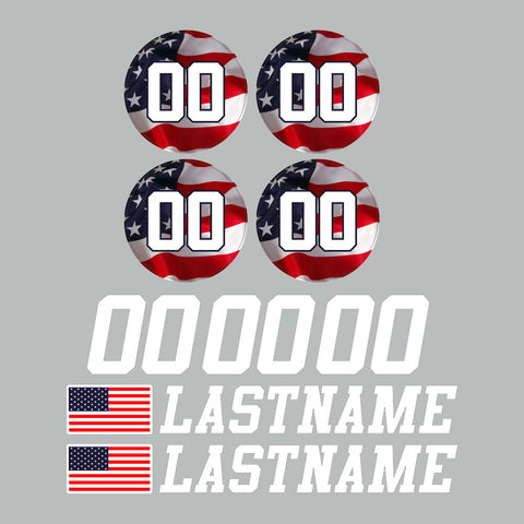 USA Player ID Kit - Bat Decal Set, Equipment Name and Number Decal Set